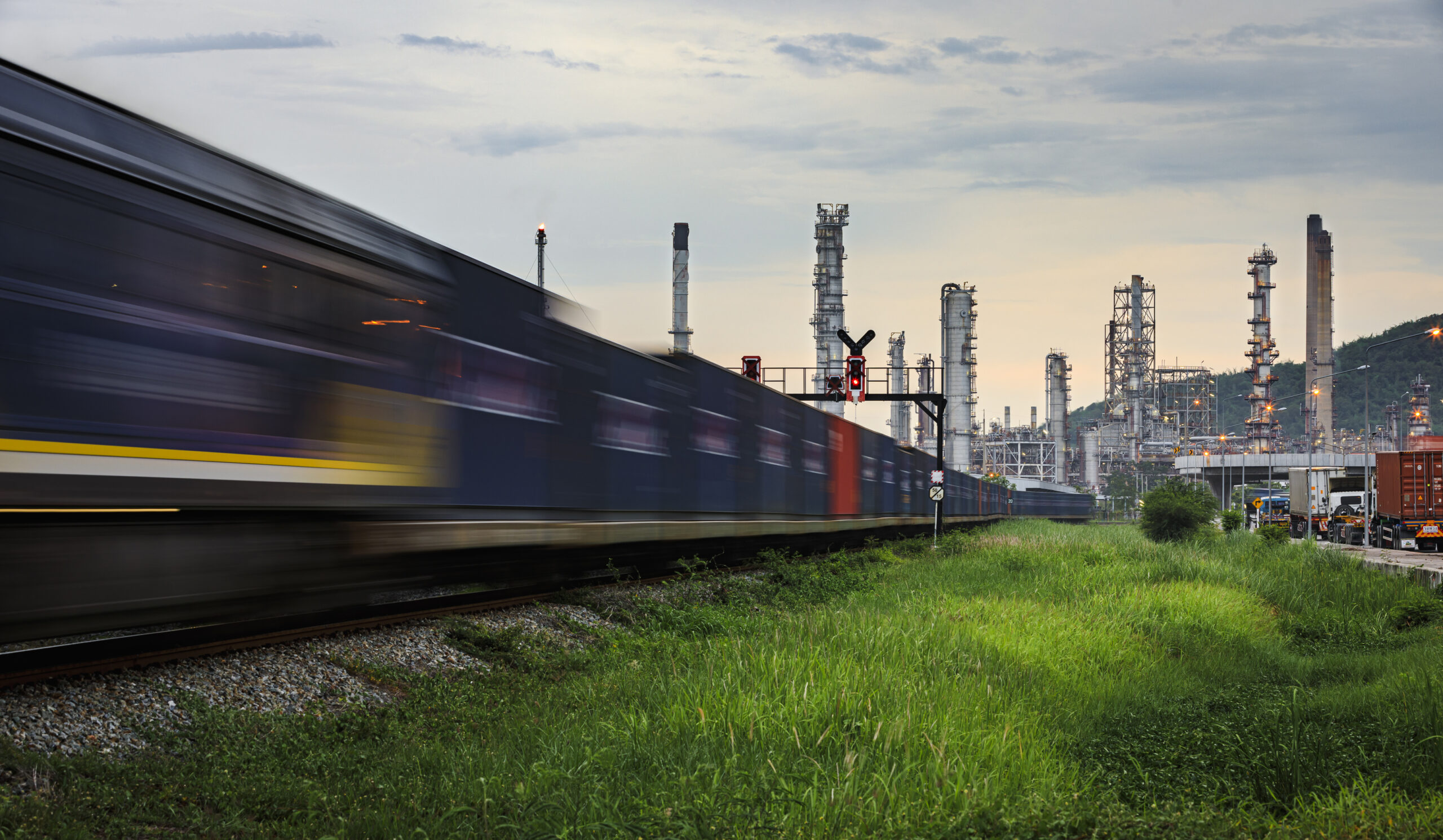 refinery oil and petroleum industry factory zone and containers